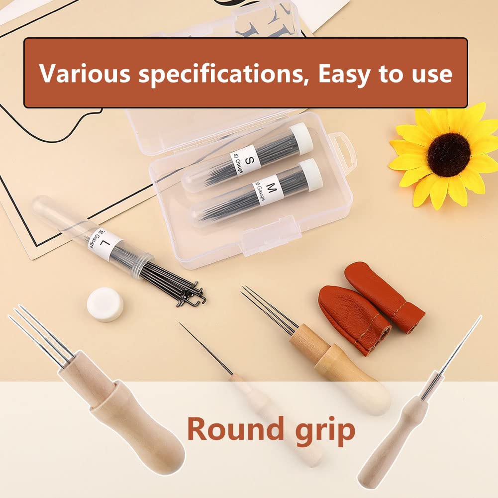 Mayboos 74-Piece Wool Felting Needle Set with 3 Sizes - Professional & Beginner Needle Felting Tools Kit for DIY Crafts, Sculpting & Fiber Art Projects