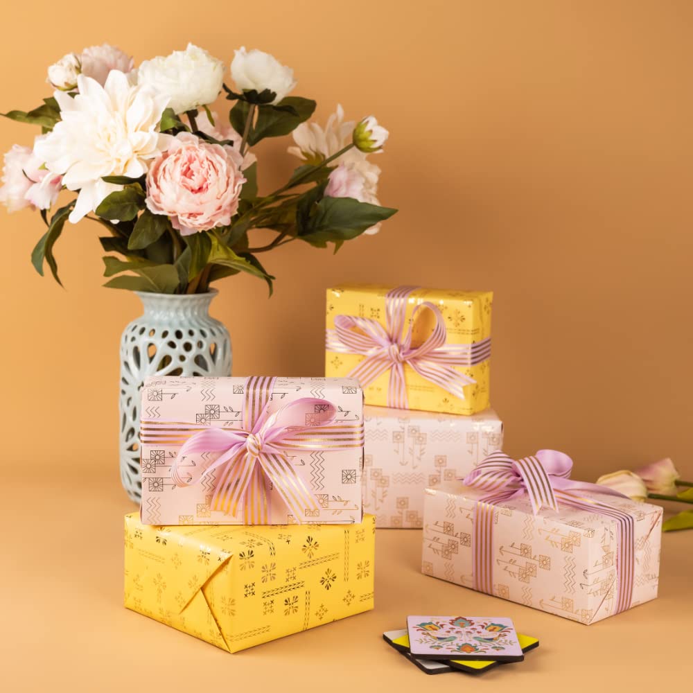 Birch & Co. Premium Gift Wrapping Paper Set - 6 Assorted Designs for Birthday, Christmas & Holiday Presents - Elegant Gift Wrap Rolls & Sheets for All Occasions