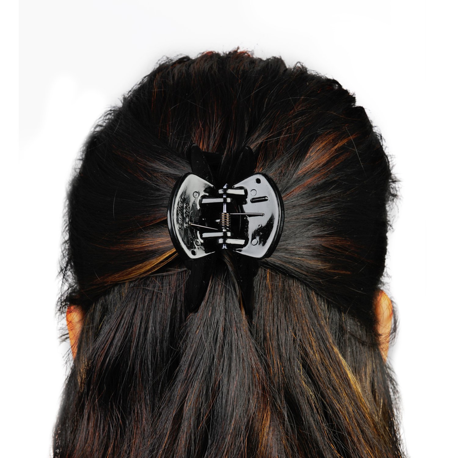 Stylish Geometric Acrylic Hair Clips for Women - Shiny Black Small Hair Claw Clips, Pack of 3 | Perfect for Casual Wear, Office, and Everyday Hairstyles