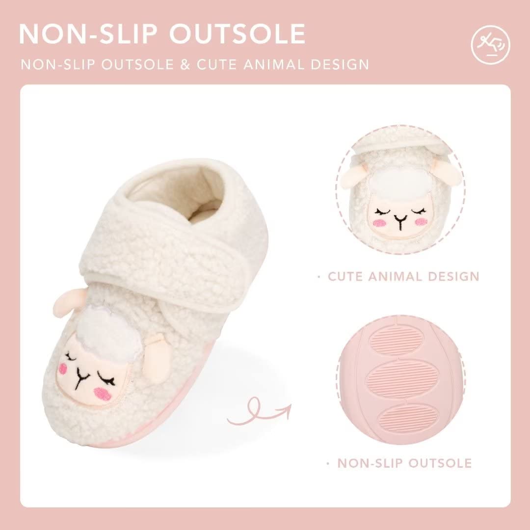 Boys Girls Warm Fuzzy House Slippers - Kids Non-Slip Indoor Outdoor Home Shoes for Toddlers | Cozy Winter Slippers for Playtime & Lounging at Home