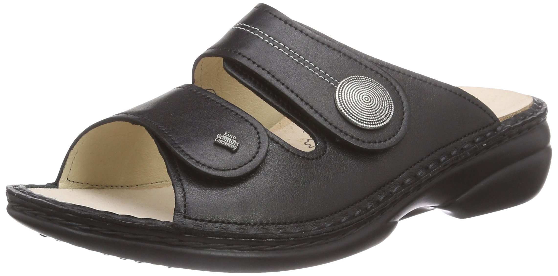 Finn Comfort Women's Wedge Heel Open Toe Sandals - Comfortable Summer Casual Shoes for Walking, Travel & Beach Vacations