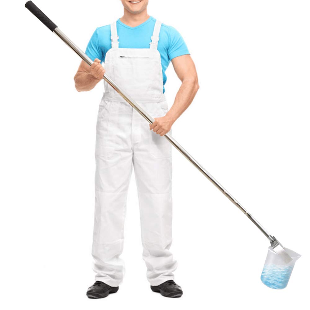 YJINGRUI Telescopic Water Sampler - Stainless Steel Rod with 1000ml Plastic Ladle & Pendulum Beaker - Adjustable Length (1.75m-7m) for Lake, River & Pond Water Testing - Perfect for Environmental Monitoring & Scientific Research