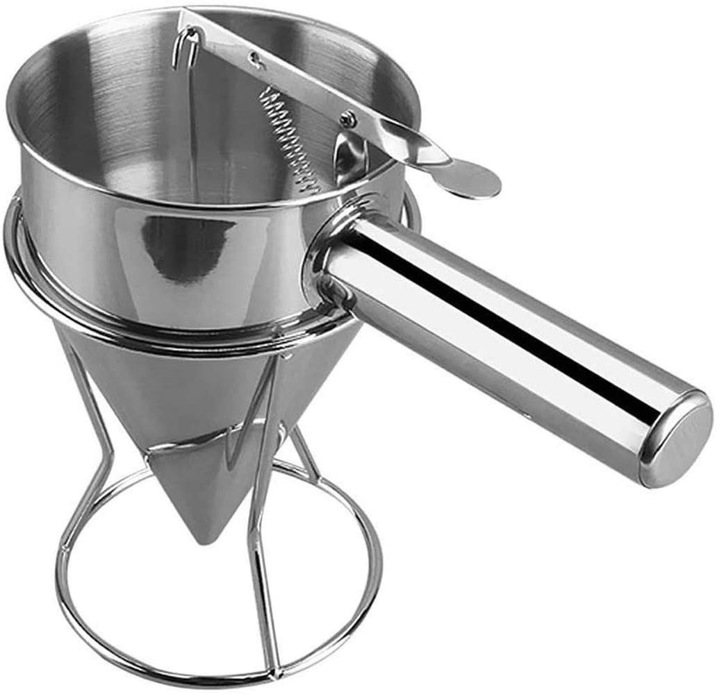 Stainless Steel Piston Funnel for Baking - Cake & Dessert Dispenser with Stand | Perfect for Decorating Cakes, Cupcakes, and Pastries