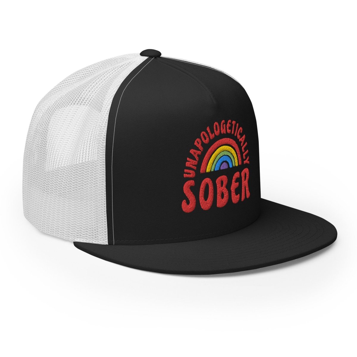 Unapologetically Sober Embroidered Trucker Hat - Stylish Recovery Support Cap for AA Meetings & Sober Living - Perfect for Addiction Recovery Gifts & Sober Life Celebration