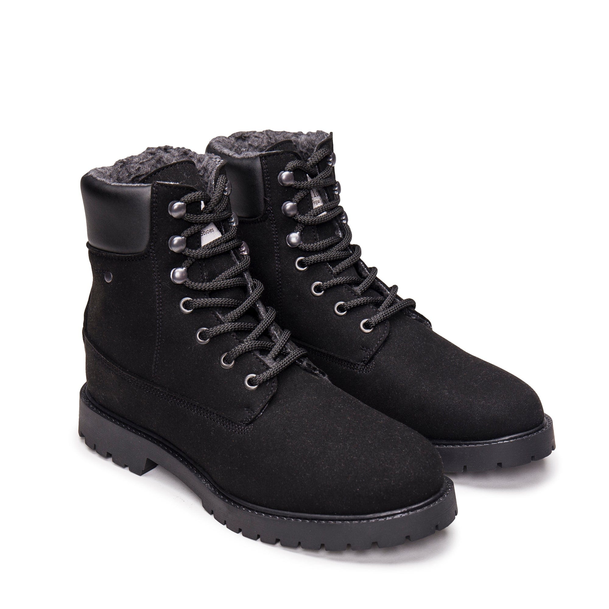 Gadea Vegan Suede Unisex Insulated Mountain Boots for Hiking & Winter | Waterproof Snow Boots for Men & Women | Black Outdoor Shoes for Cold Weather Adventures