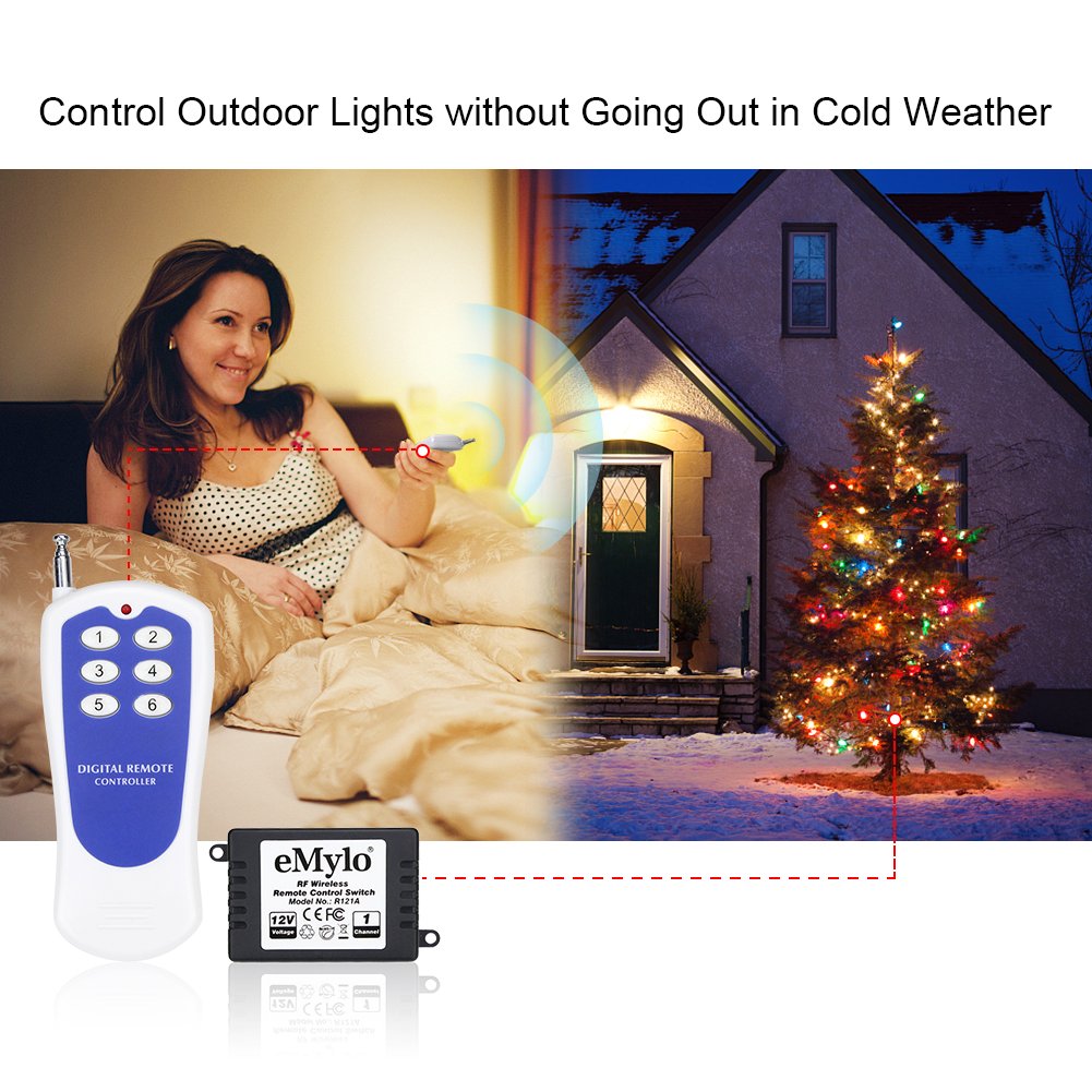 eMylo DC 12V 6X 1 Channel Wireless Relay RF Remote Control Switch 433MHz Transmitter & Receiver Kit - Perfect for Home Automation, Garage Door, Lighting and Industrial Equipment Control