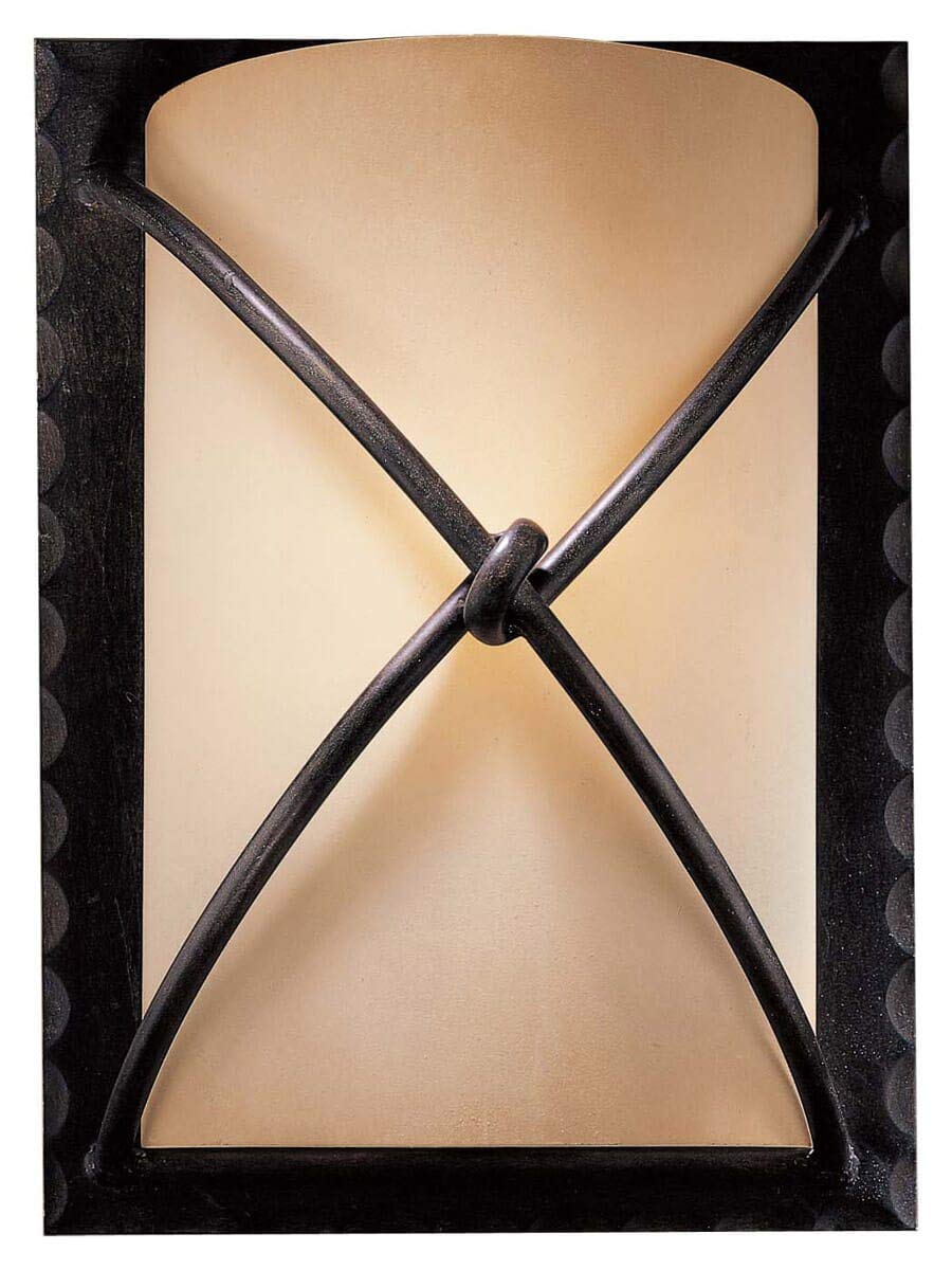 Minka Lavery Aspen II 1-Light Bronze Wall Sconce - 100W Damp Rated Bathroom Vanity Lighting Fixture with Glass Shade (Model 1972-138) - Perfect for Bathroom, Powder Room & Bedroom Ambient Lighting