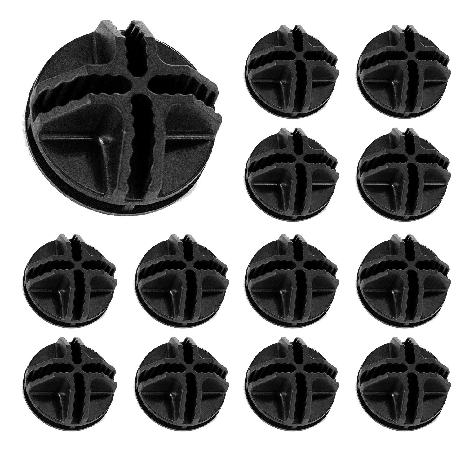 24-Piece Black Storage Cube Connectors for Modular Organizers - Fits 0.16