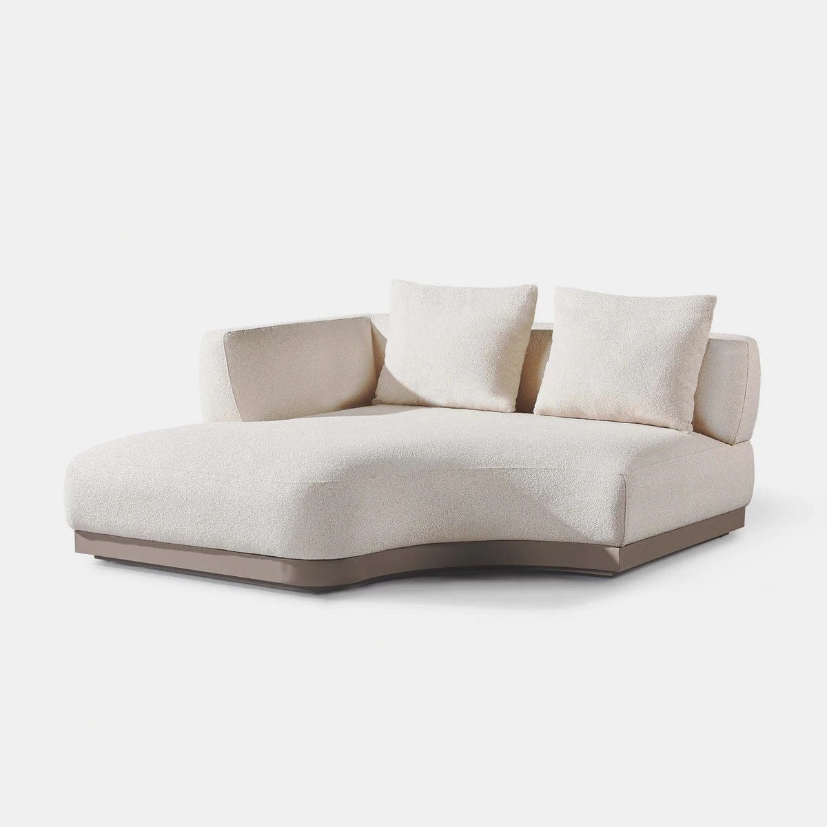 Amalfi Outdoor Curved Chaise Left Sectional Sofa - Waterproof Wicker Patio Furniture for Poolside, Garden & Backyard Relaxation