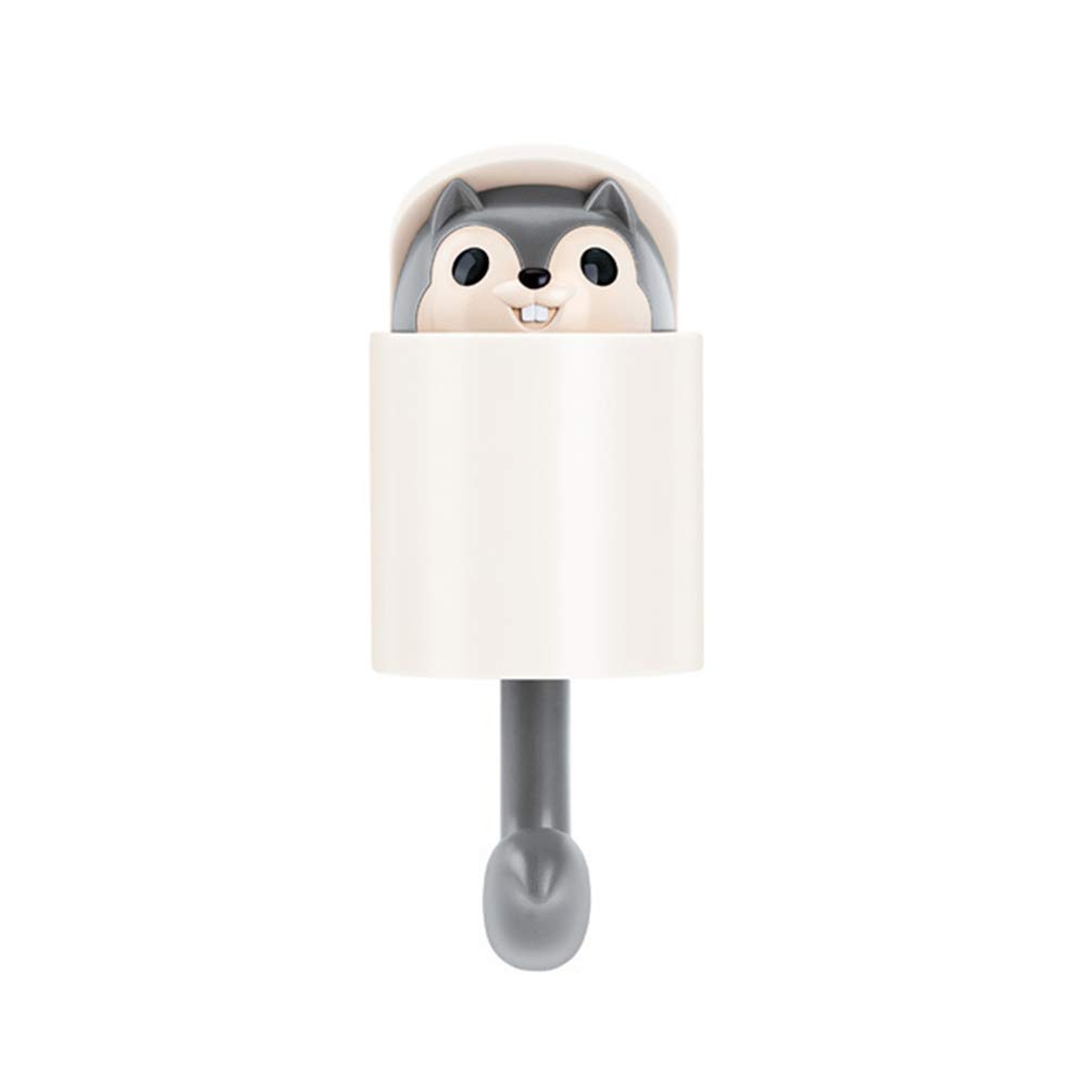 Creative Squirrel Wall Hook - Key Holder & Coat Hanger for Home, Kitchen, Bathroom - Space Saving Grey Decor (Perfect for Entryway, Bedroom & Small Space Organization)