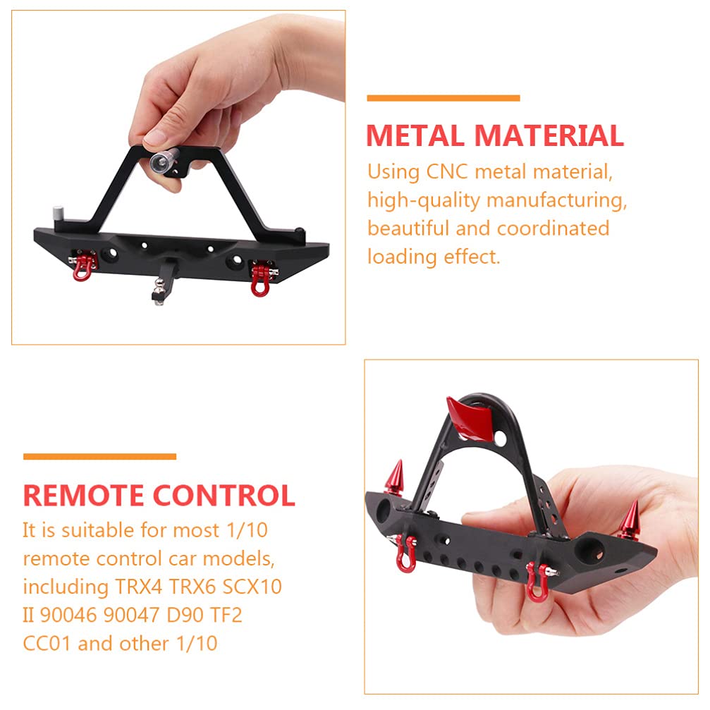 Universal CNC Metal Front & Rear Bumper for RC Cars - Durable Remote Control Car Accessory for Off-Road Racing, Crawling & Bashing - 1 Set Beam Bumper with Enhanced Protection