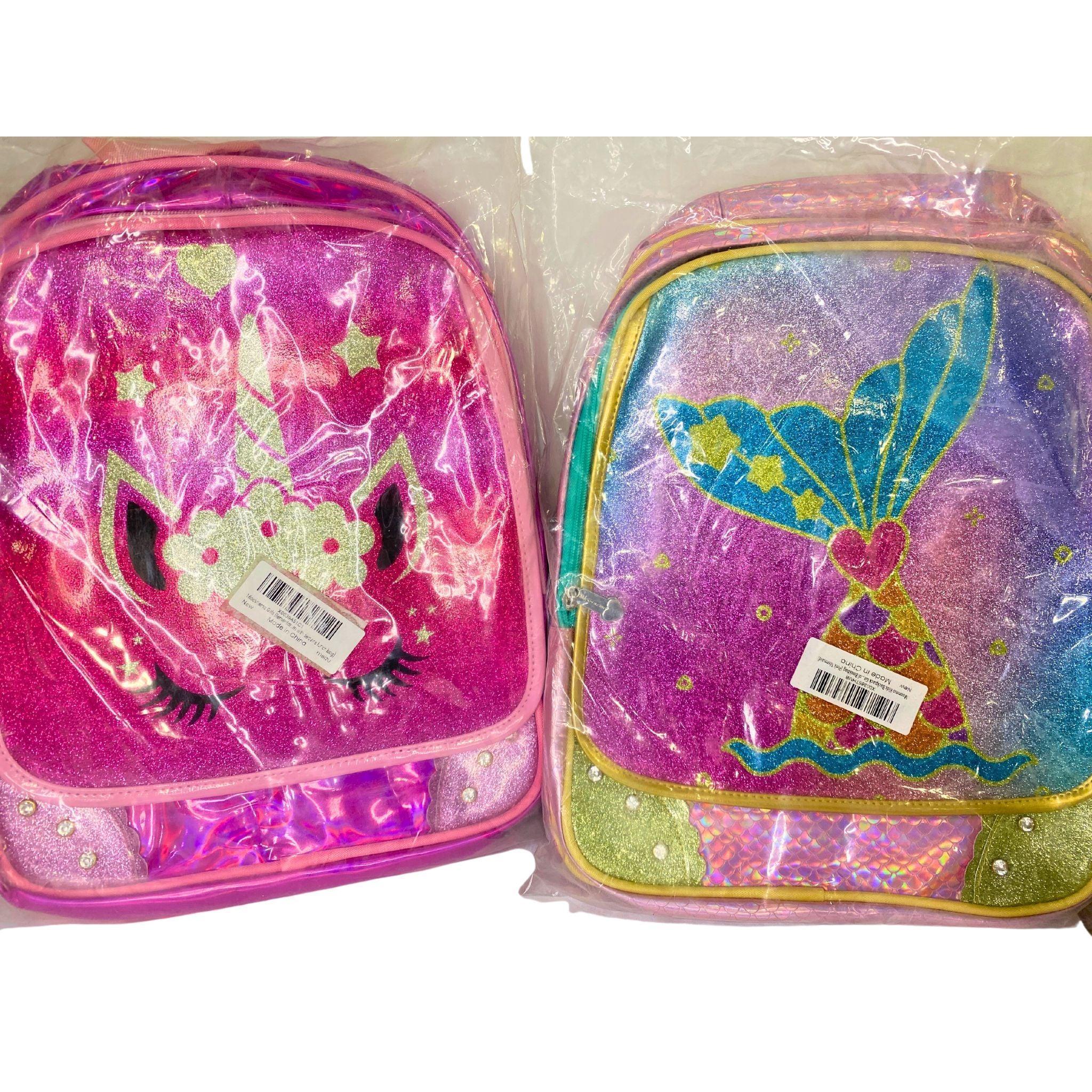 50 Pcs Glitter Girl Backpacks Bulk Lot - Sparkly School Bags for Girls, Kids, Teens - Perfect for School, Travel, and Birthday Party Favors