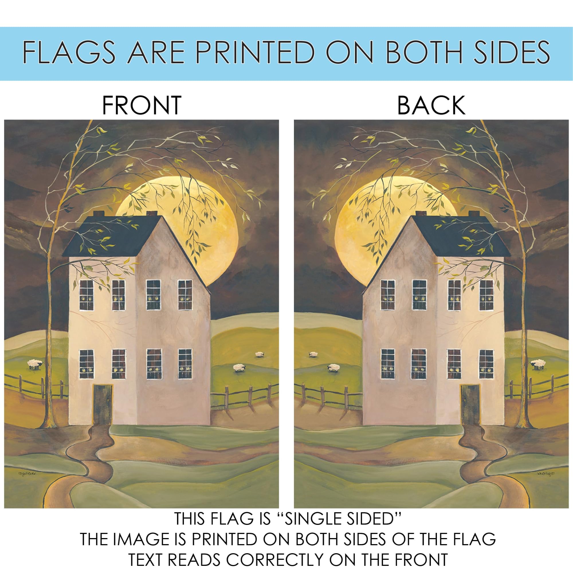 Spooky Hollow House Fall Flag 28x40 Inch - Double Sided Halloween Outdoor Garden Flag for Yard, Farm & Home Decor - Perfect for Autumn Porch, Halloween Party & Seasonal Decoration
