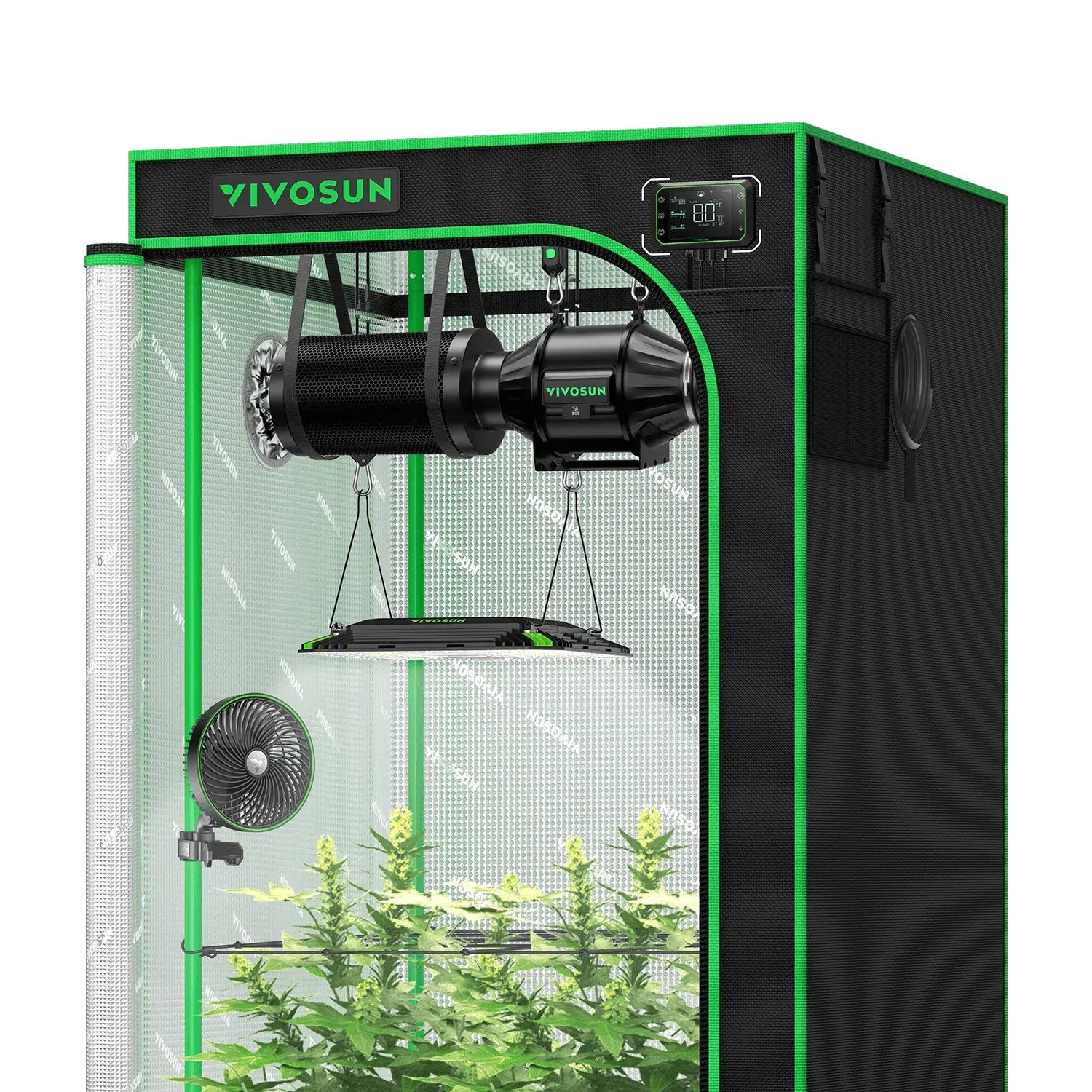 Vivosun Smart Grow Tent Kit Pro 2 Plant T4 | 2.7' x 2.7' Indoor Hydroponic System with LED Grow Light - Perfect for Home Gardening, Herbs & Small Plants