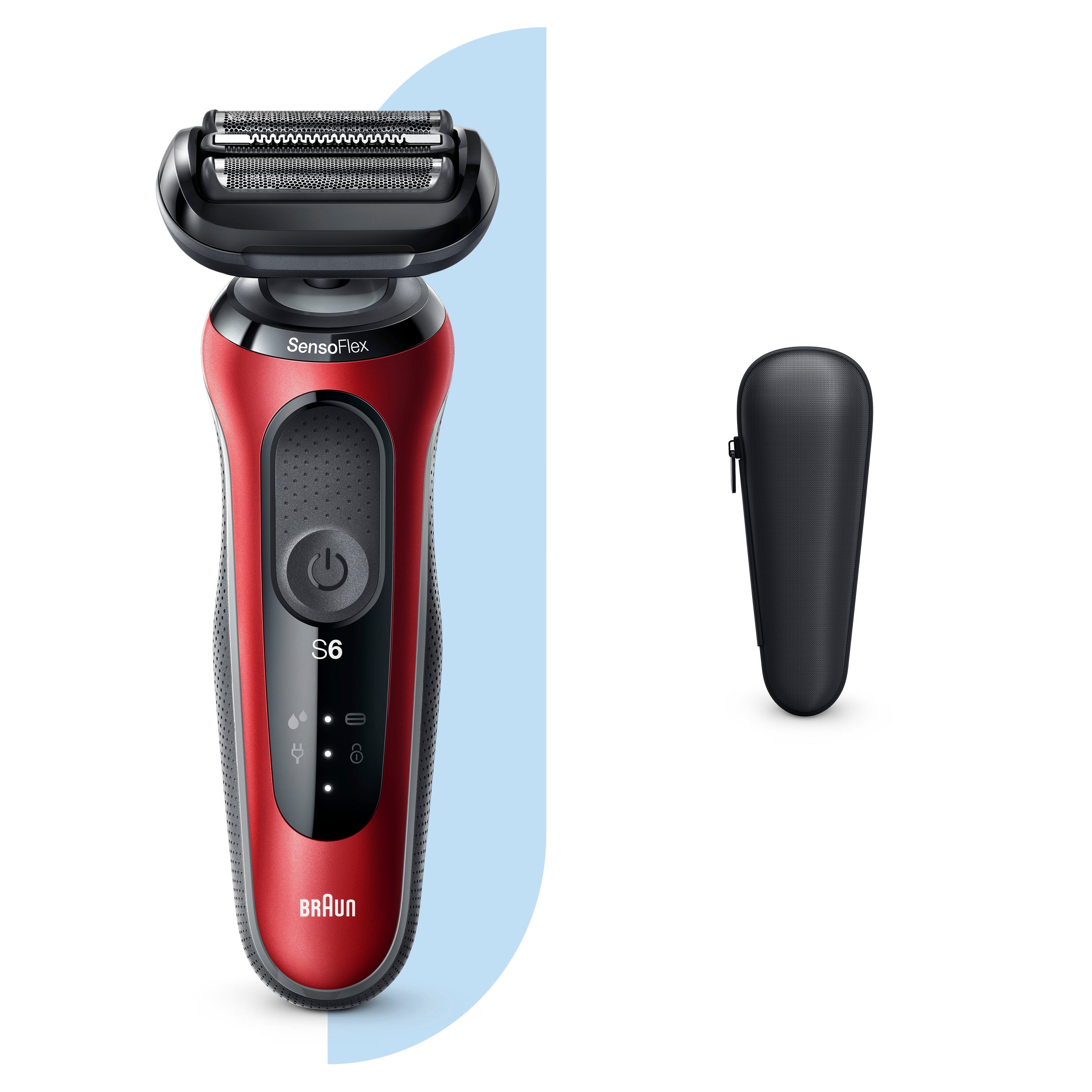 Series 6 60 R1000S SensoFlex Electric Shaver with Travel Case - Red | Waterproof Men's Shaver for Travel, Gym & Daily Use