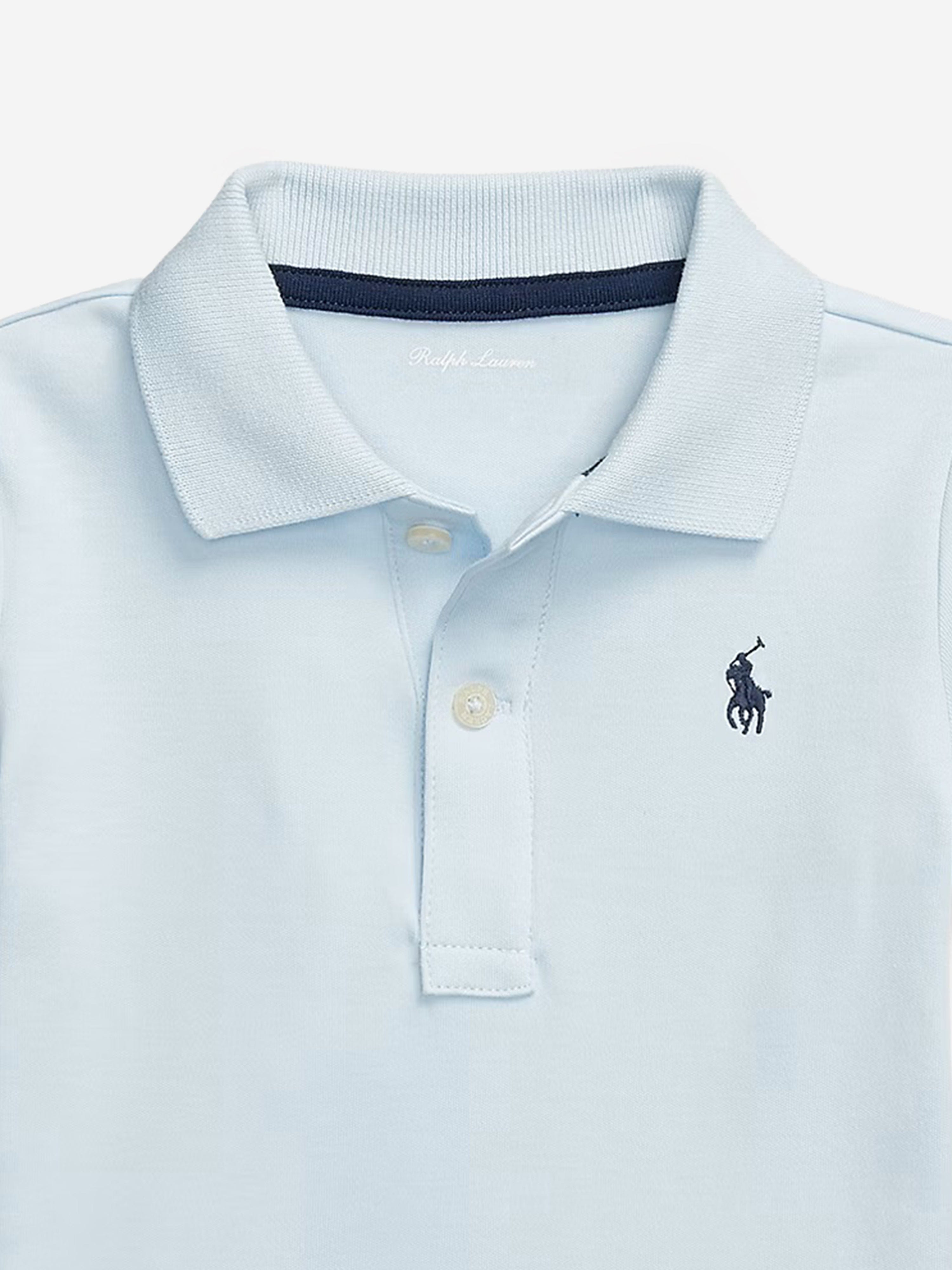 Baby Boys Polo Bodysuit - Soft Cotton Blue Short Sleeve Romper for Newborns & Infants | Perfect for Playdates, Family Outings & Photo Shoots