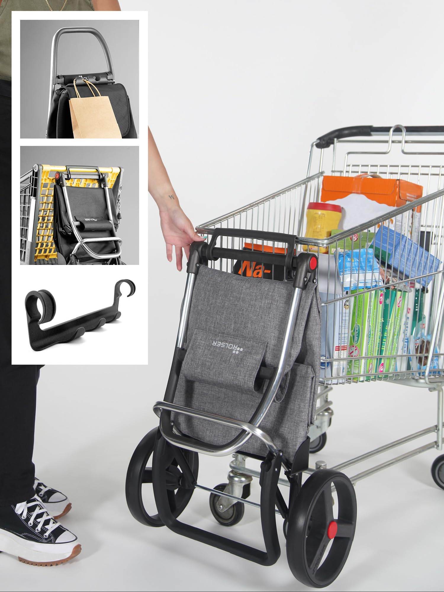 Foldable Grocery Cart with Wheels - Durable & Portable for Shopping