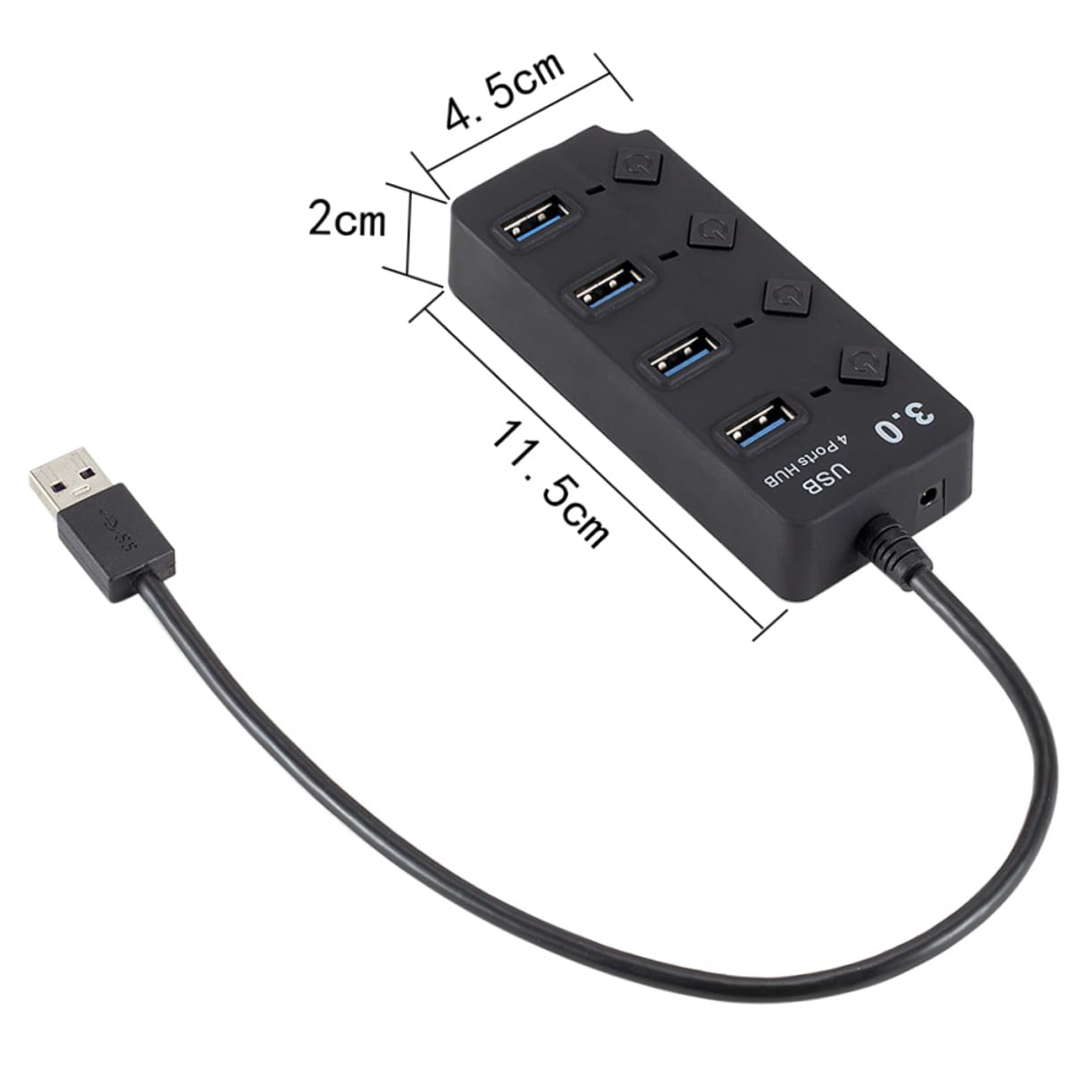Gatuida 4-Port USB 3.0 Hub Adapter - High-Speed Data Transfer for Smartphones, Laptops, PC, Mac - Perfect for Home Office, Gaming & Travel Accessories