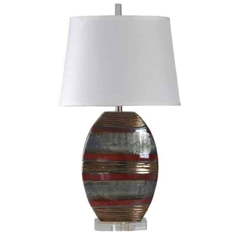 Earth Tone StyleCraft Lamp L39519 - Modern Handmade Table Lamp for Living Room, Bedroom & Office - Warm Ambient Lighting for Home Decor & Workspace