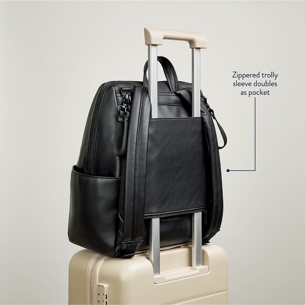 Itzy Ritzy Eras Diaper Bag Backpack for Men - Large Capacity Neutral Design Baby Bag with 15 Pockets, Changing Pad & Stroller Straps | Perfect for Dads On-The-Go, Travel & Everyday Use | Black