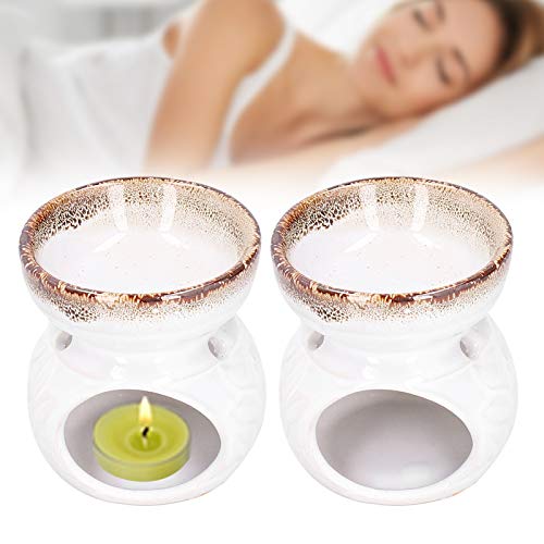 Ceramic Essential Oil Burner & Candle Holder - White, Tealight Warmer for Aromatherapy, Reed Diffuser Oils, and Home Decor | Perfect for Relaxation, Spa Nights, and Creating Cozy Ambiance