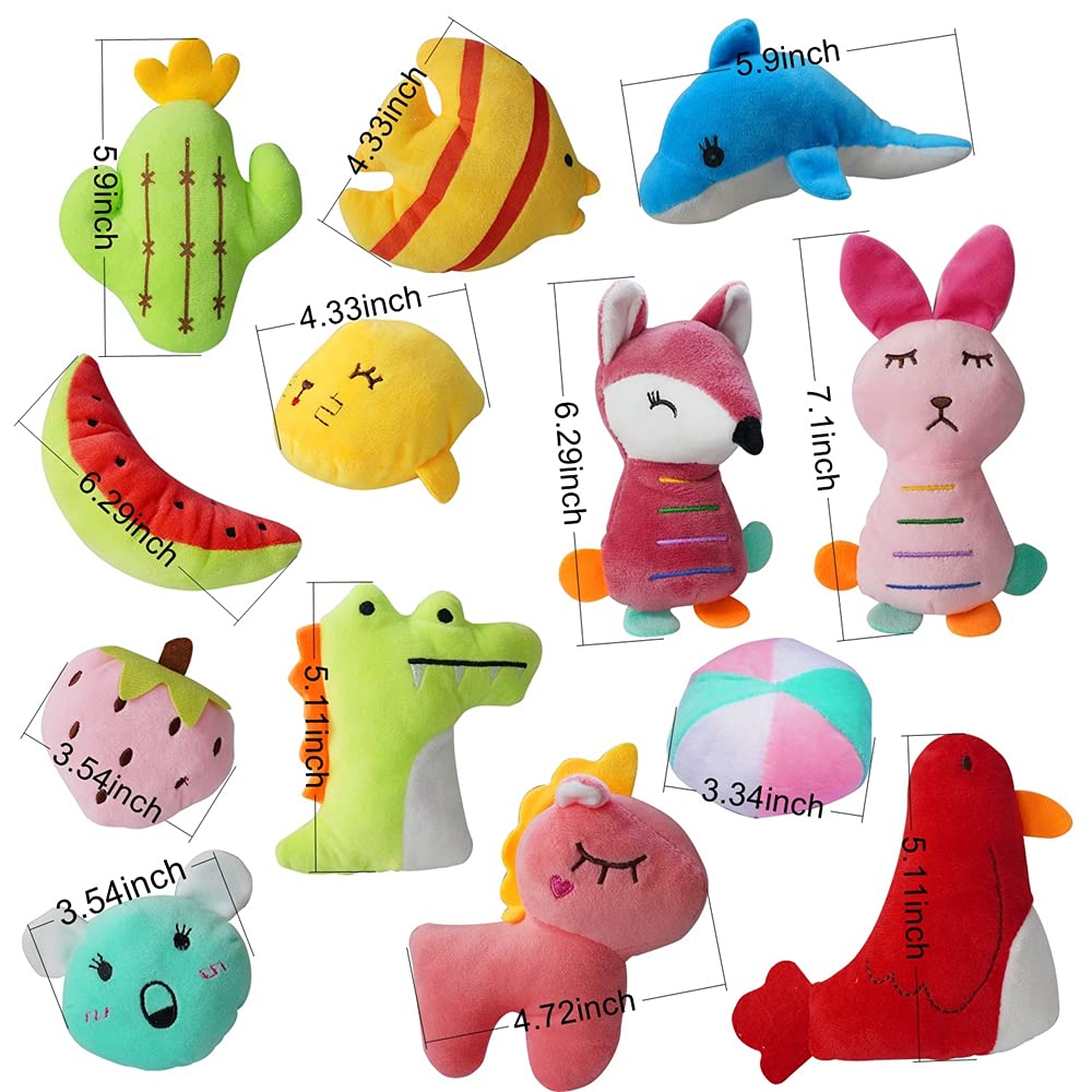 27 Pack Puppy Squeaky Toys - Assorted Cute Plush Dog Chew Toys with Different Squeaker Designs for Small Dogs - Perfect for Training, Playtime & Teething Relief