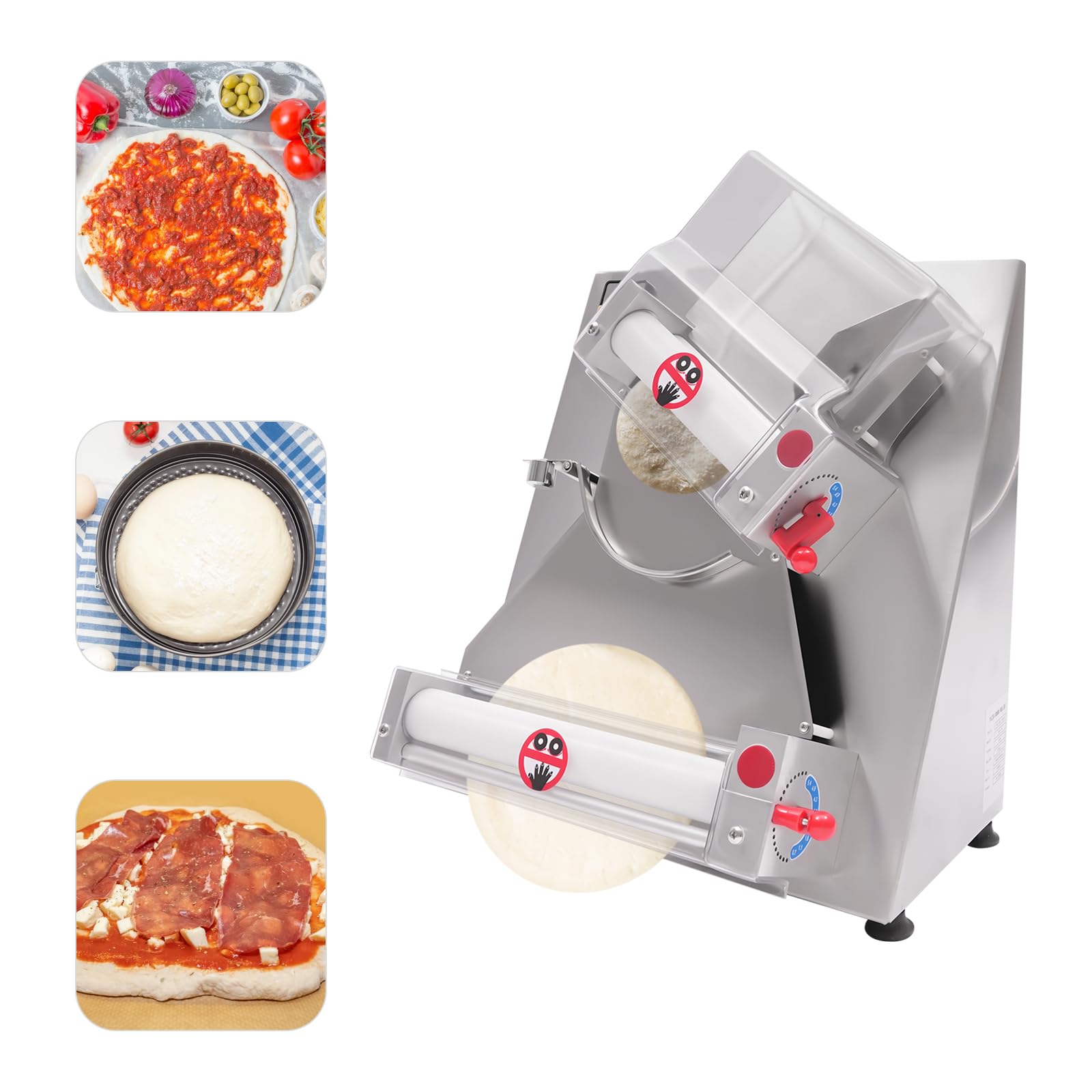 Commercial Electric Dough Roller Sheeter Machine - 4-12 Inch, 370W, 110V | Heavy Duty Automatic Pizza Dough Press & Pasta Maker for Home & Restaurant Use | Perfect for Making 4-12