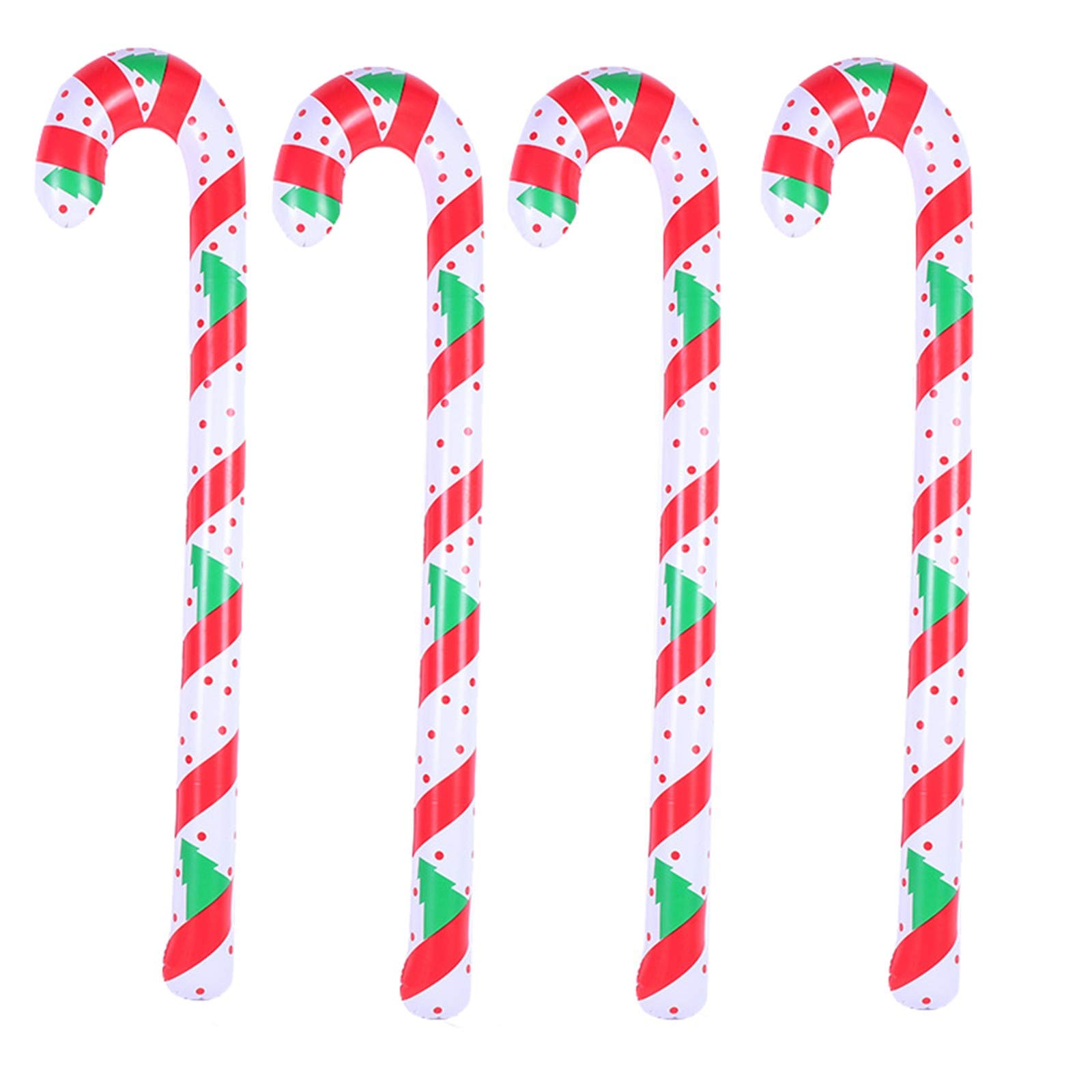 4-Piece Jumbo Inflatable Christmas Candy Canes - 35.4 Inch Large Outdoor/Indoor Holiday Decorations - Festive Yard & Home Decor for Xmas Party, Porch, Lawn, and Storefront Displays