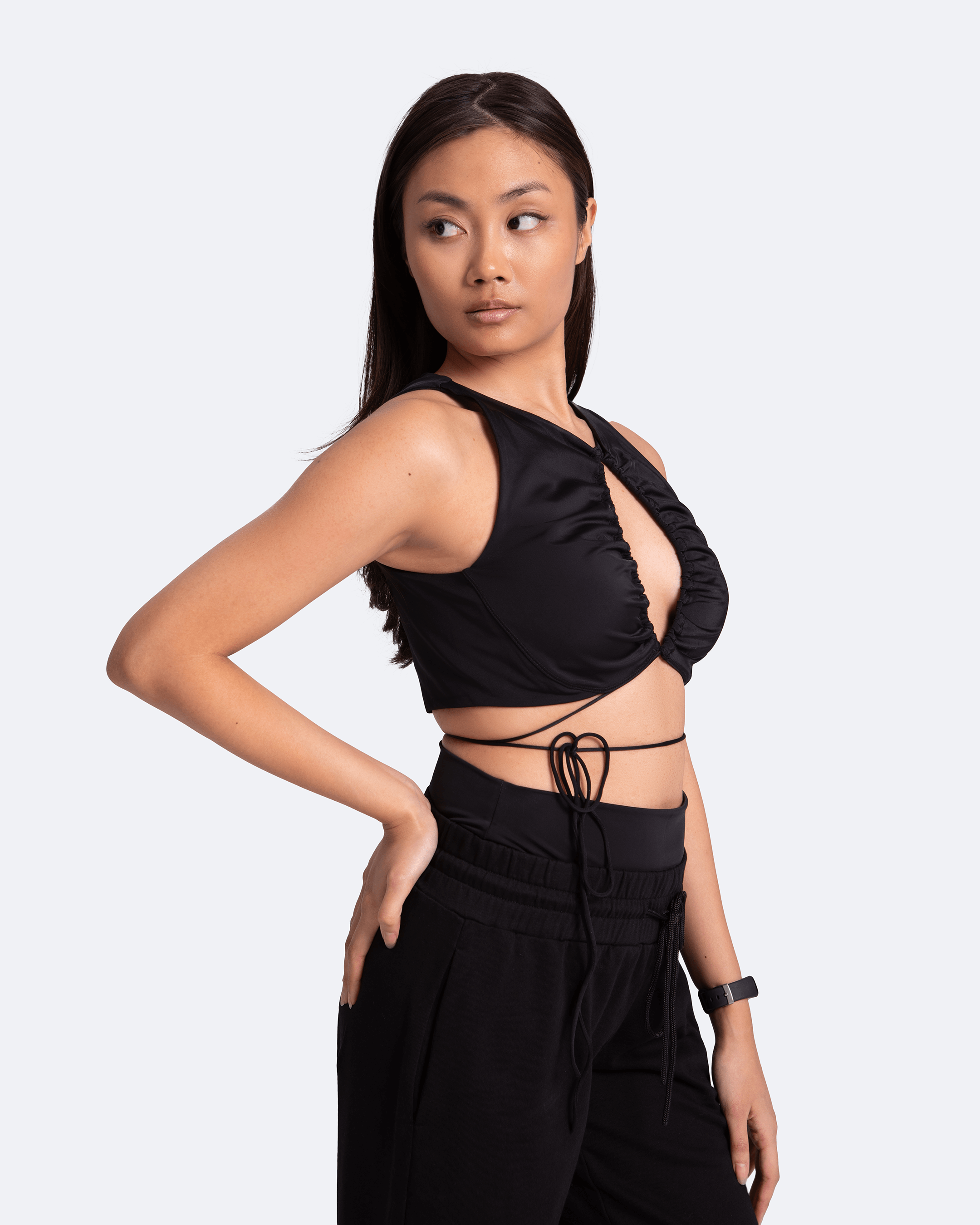 Sexy Front Tie Support Top - Comfortable & Stylish Women's Workout Shirt for Yoga, Gym & Running