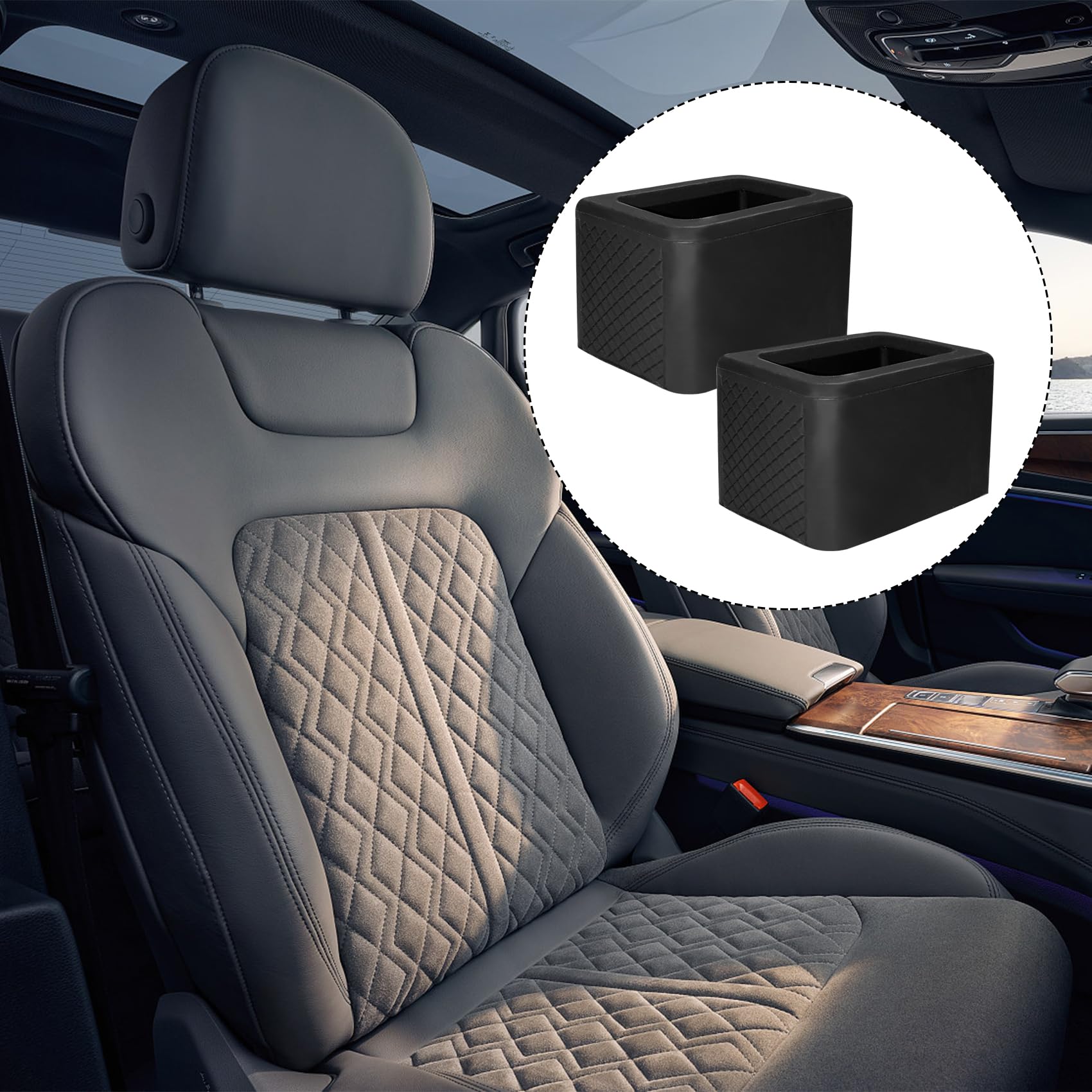 NTNEV 2PCS Silicone Seat Belt Buckle Holder - Car Seat Belt Booster for Easy Access, Stable & Upright Position - Universal Car Accessories (Black) - Perfect for Kids, Elderly & Disabled Passengers