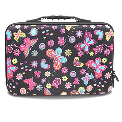 SOWUNO 60 Grids Essential Oil Carrying Case with Butterfly Design - Portable Essential Oil Organizer for 0.34oz Bottles - Perfect for Aromatherapy, Travel & Home Storage