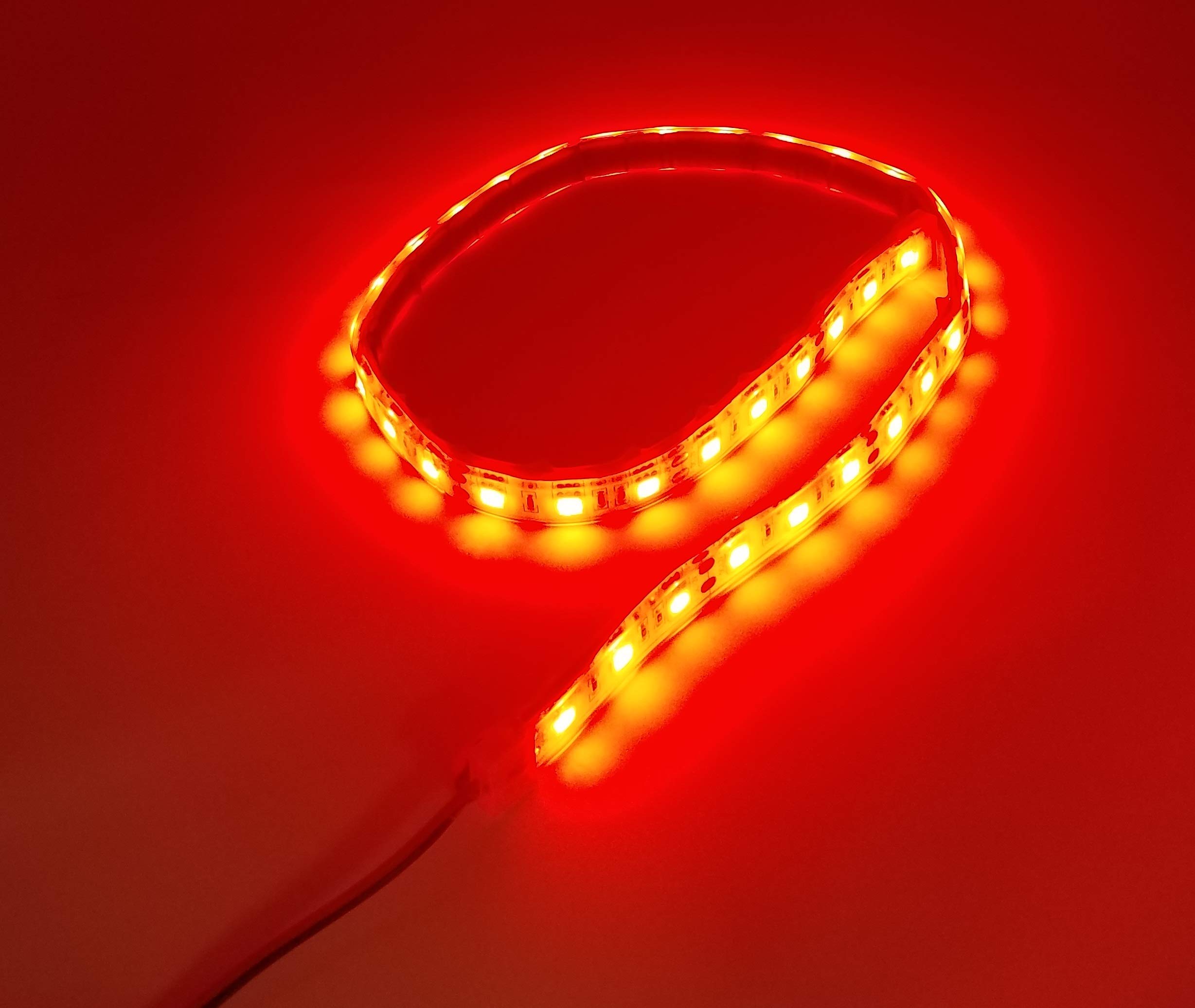 4FT Red Marine Submersible LED Light Strip - 12V Waterproof Boat Lighting for Under Gunnel, Deck & Cabin - IP68 Waterproof LED Tape Light for Boats, Yachts & Marine Applications