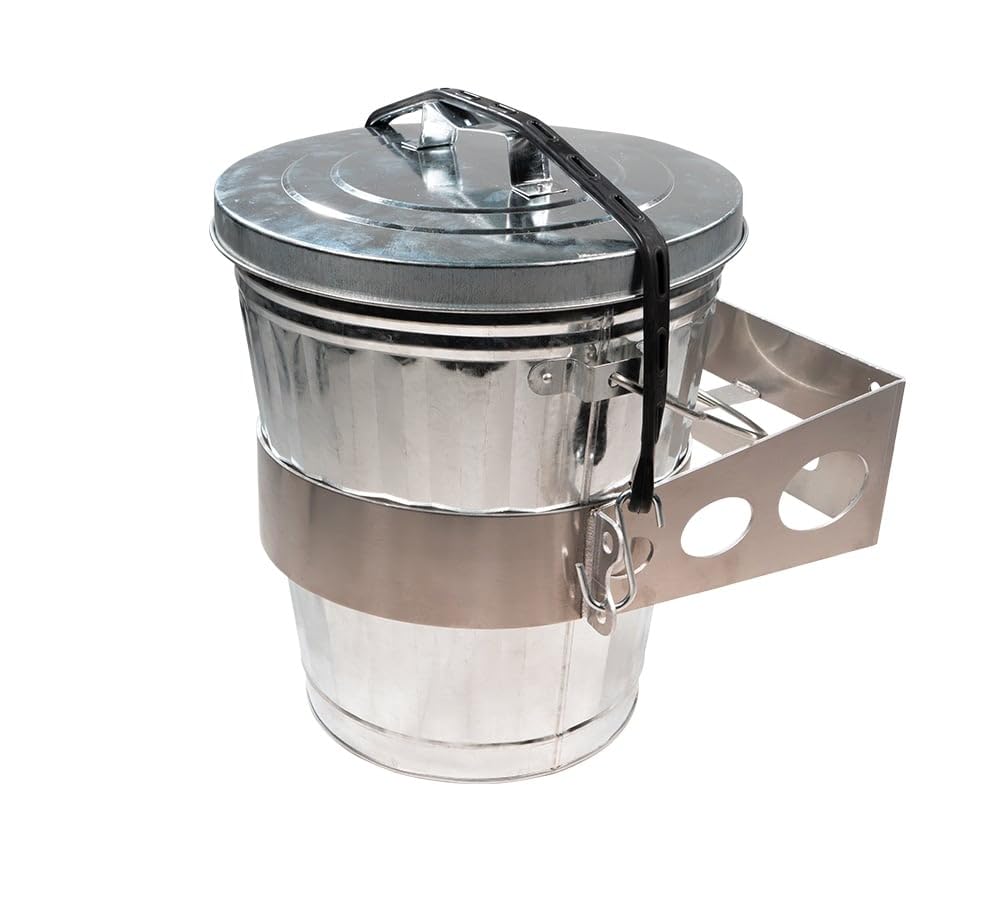 Mytee Products 4 Pack 6 Gallon Aluminum Trash Can Brackets Mount for Trucks & Trailers - Heavy Duty Mounting Holder for Galvanized Trash Cans 11-3/4