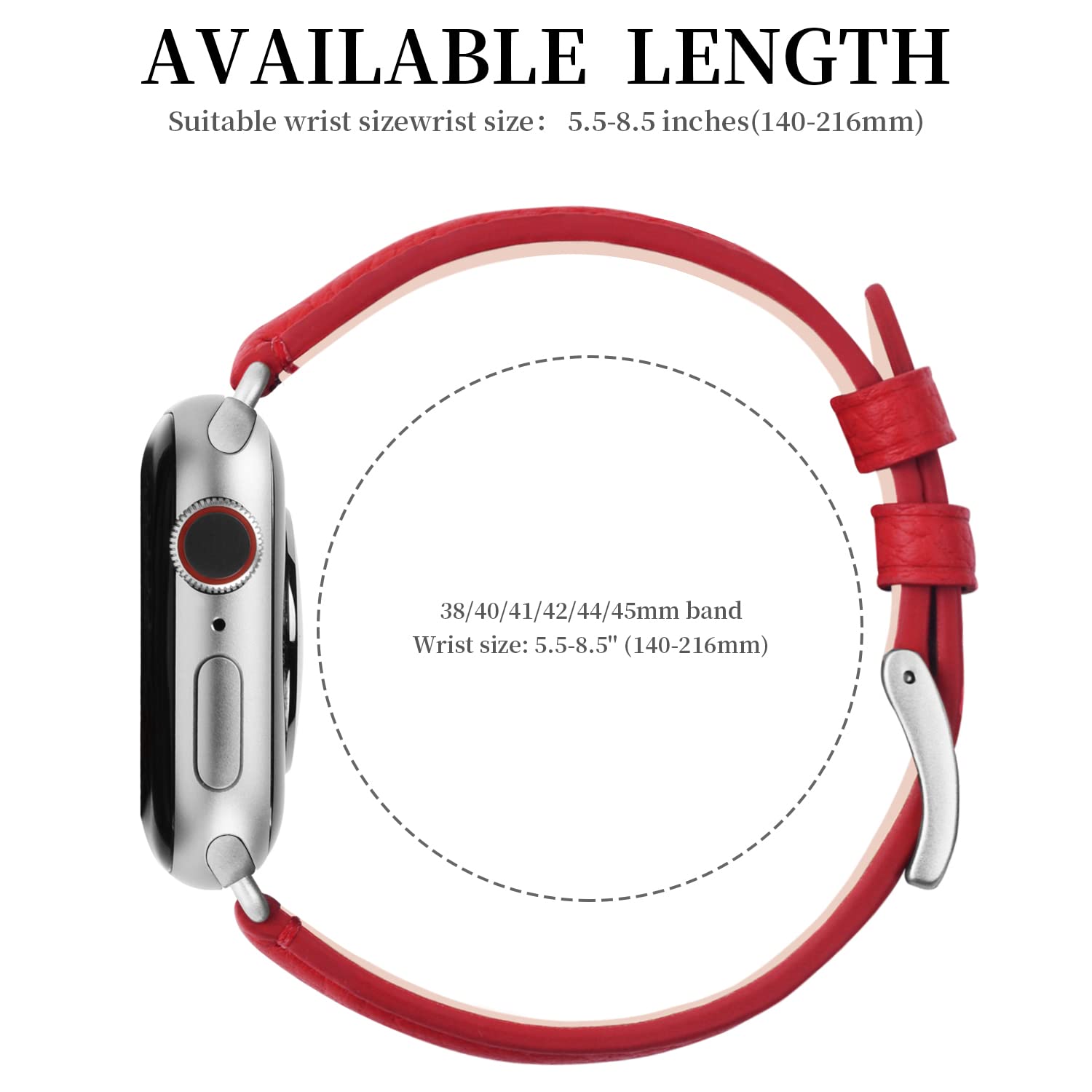 Premium Fullmosa Leather Bands for Apple Watch 38mm 40mm 41mm 42mm 44mm 45mm 49mm - Stylish Replacement Strap Compatible with iWatch Series 9/8/7/6/5/4/3/2/1/SE/Ultra 2 - Elegant Dressy Watch Band for Women - Perfect for Work, Parties & Everyday Wear