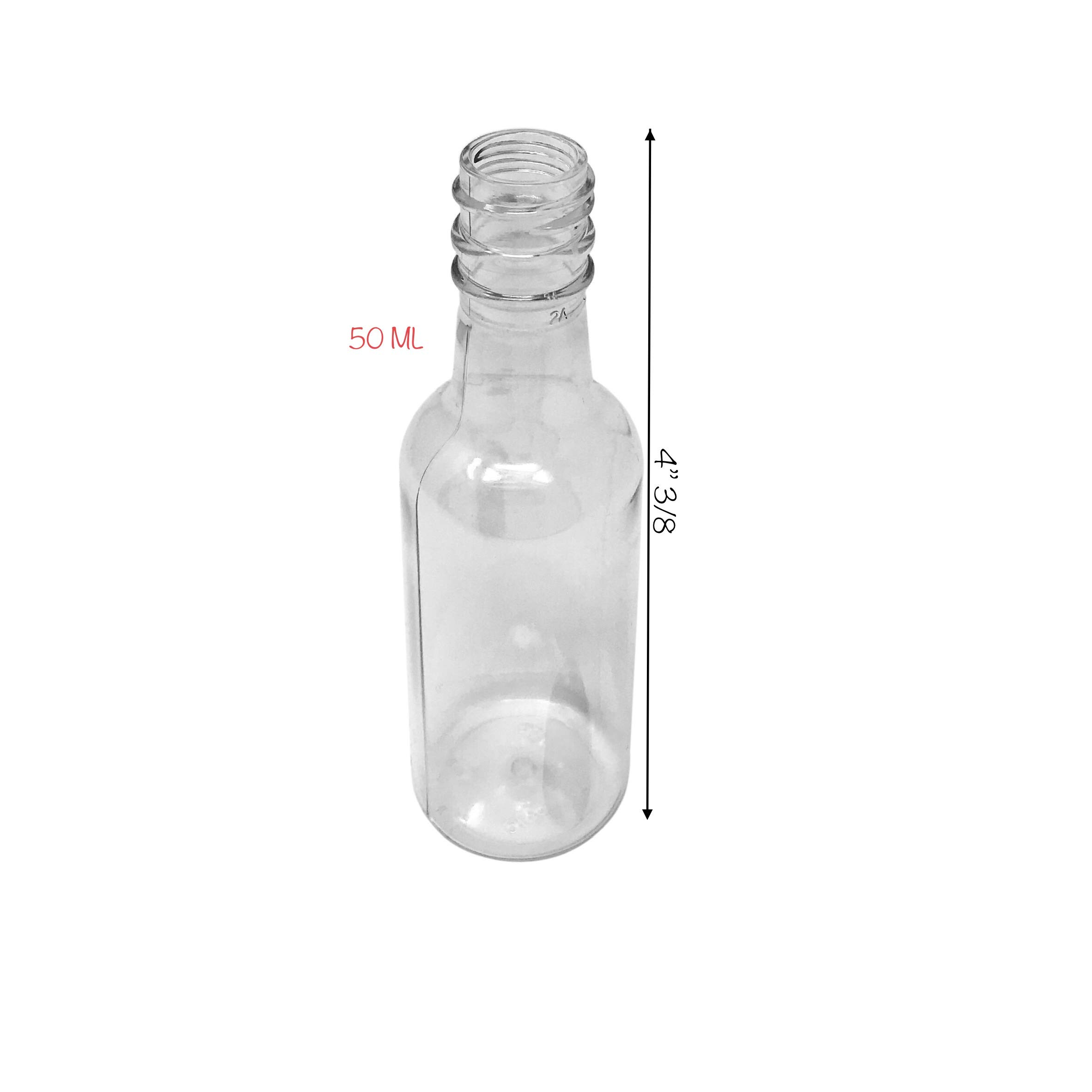24-Pack 50ml Clear Mini Plastic Bottles with Funnel - Travel Size Containers for Cosmetics, Essential Oils, DIY Crafts & Party Favors - Perfect for Travel, Work, Gifting & Social Events