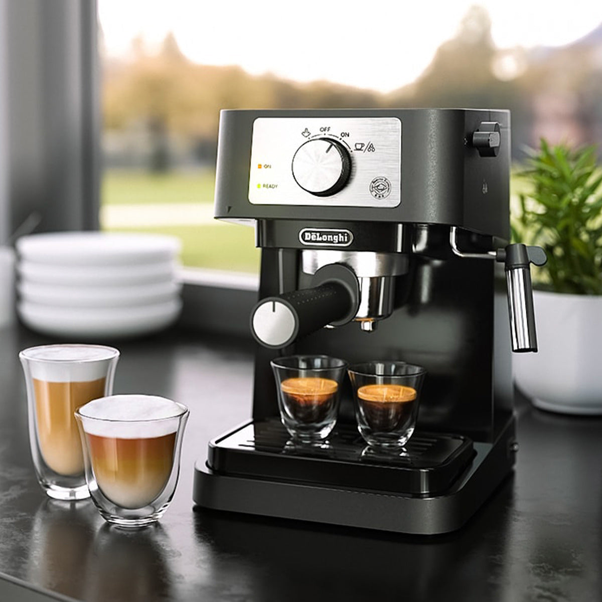 DeLonghi Stilosa EC260BK 15 Bar Pump Espresso Machine for Home Use, Black - Perfect for Cappuccino, Latte & Coffee Lovers