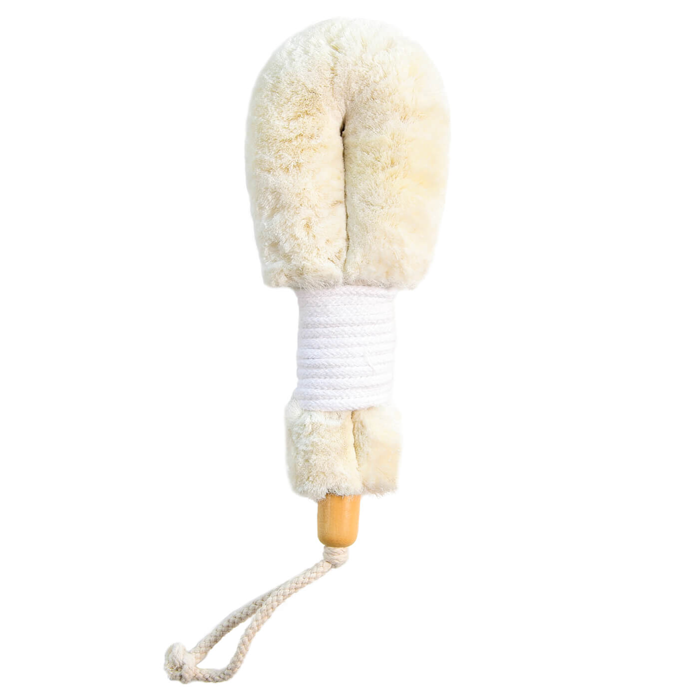 Organic Jute Body Brush with Soft White Handle - Exfoliating & Massaging Dry Skin Brush for Spa, Shower & Self-Care Routine