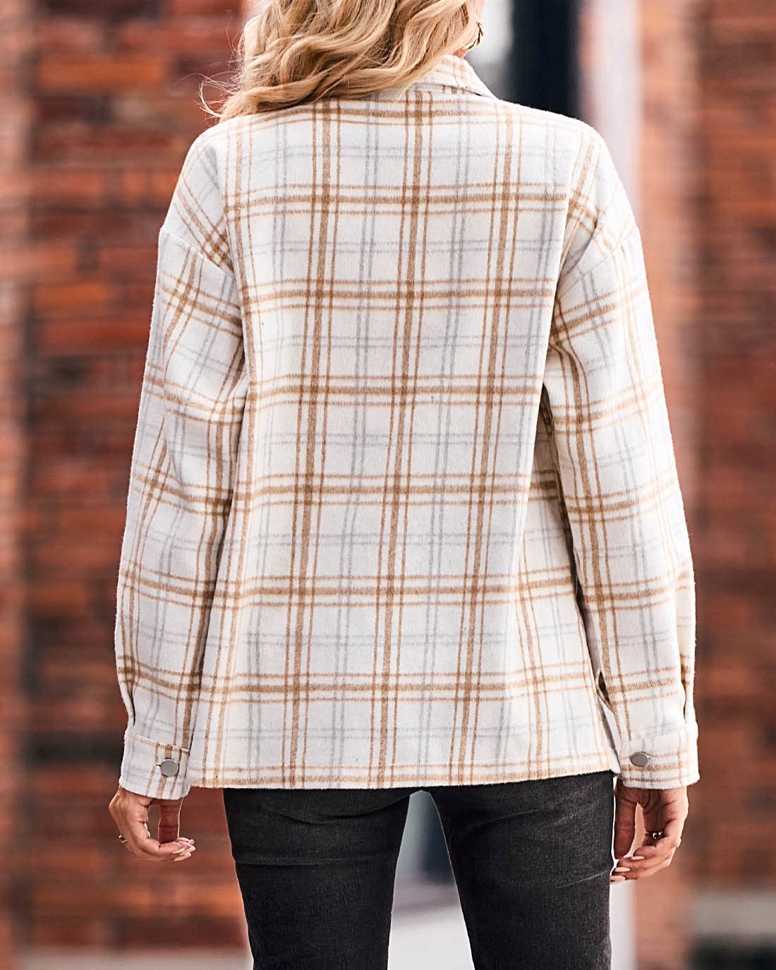 BTFBM Women's Plaid Flannel Shacket - Long Sleeve Button Down Casual Shirt Jacket for Fall & Spring | Loose Fit Blouse Top for Work, Outdoor & Daily Wear (2025 Fashion)
