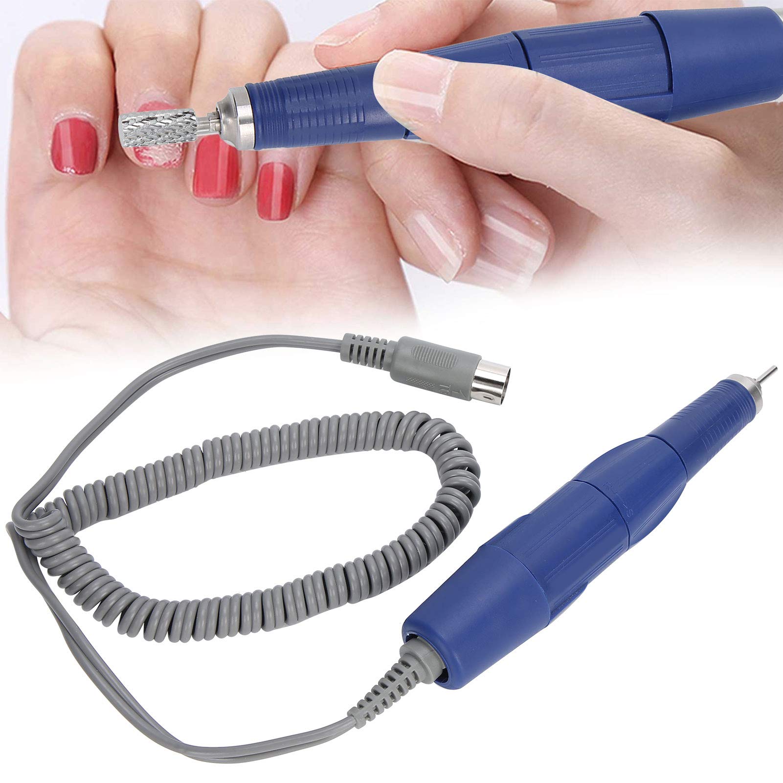 35,000 RPM Low Noise Electric Nail Drill Machine Replacement Handle - Professional Manicure Pedicure Tool for Acrylic Nails, Nail Art Polishing & Filing - Perfect for Salon, Home & Travel Nail Care (Blue)