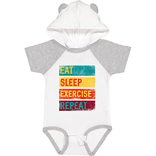 Inktastic Fitness Baby Bodysuit - Eat Sleep Exercise Repeat Athlete Gift - Perfect for Gym Enthusiasts & Newborn Athletes
