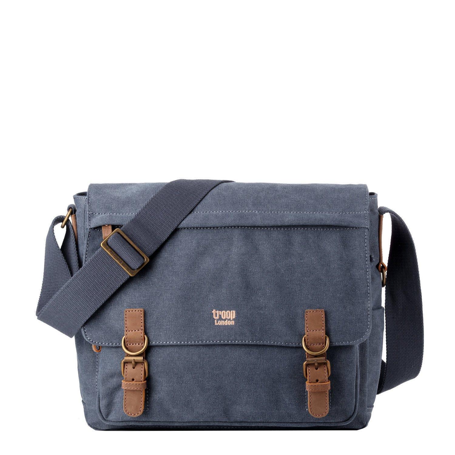 TRP0207 Troop London Classic Canvas Laptop Messenger Bag - Durable Water-Resistant Work & Travel Briefcase for Men & Women | Perfect for Office, Business Trips & Daily Commute