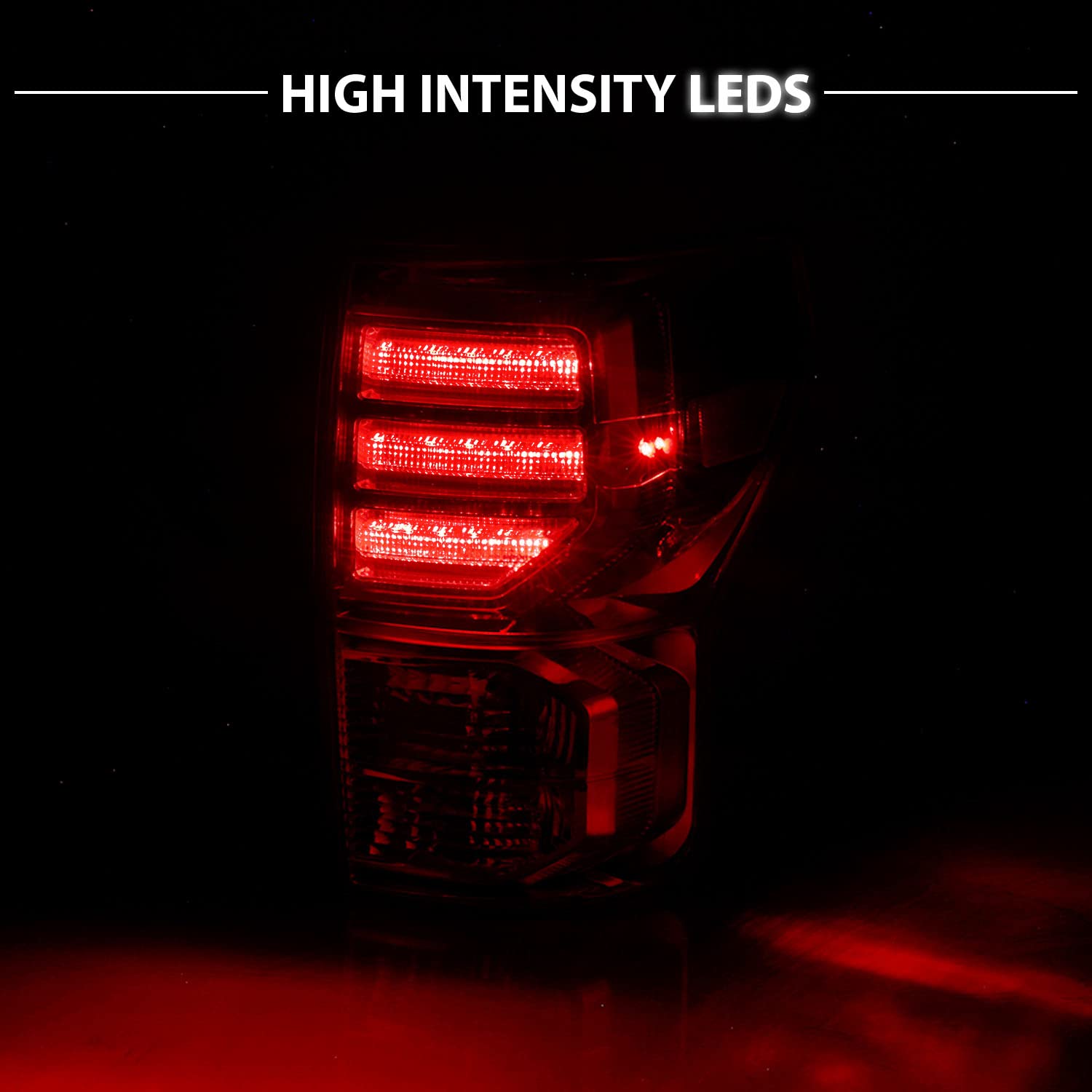 2007-2013 Toyota Tundra LED Tail Lights - AmeriLite Crystal Red Replacement Set (Pair) for Enhanced Visibility & Style - Perfect for Night Driving & Custom Truck Upgrades