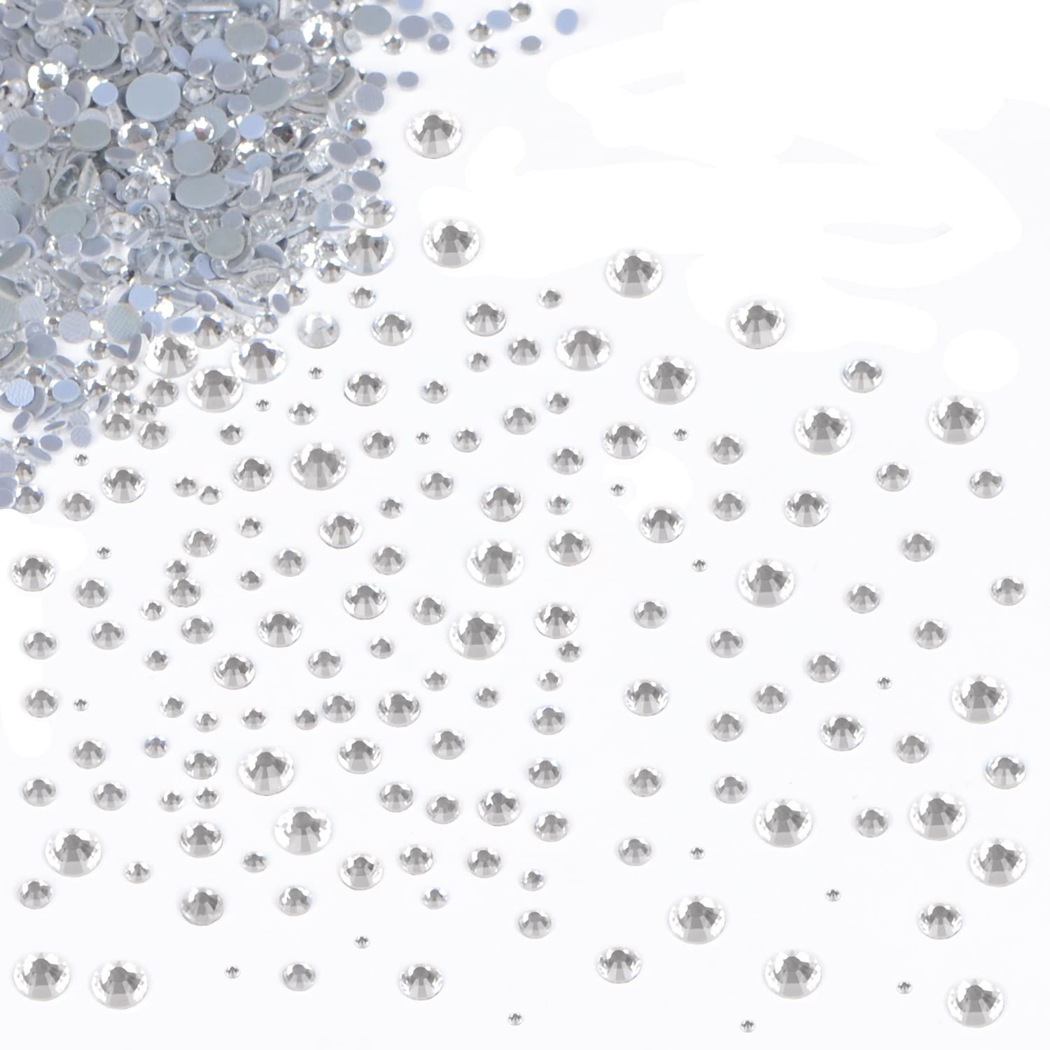 6800pcs Flatback Glass Hotfix Rhinestones Crystal Beads Kit with Tweezer & Picking Pen for DIY Crafts - Shoes, Clothes, Bags, Nail Art, Face Painting (6 Sizes, Clear) | Perfect for Costume Design, Wedding Decor, Fashion Accessories & DIY Projects