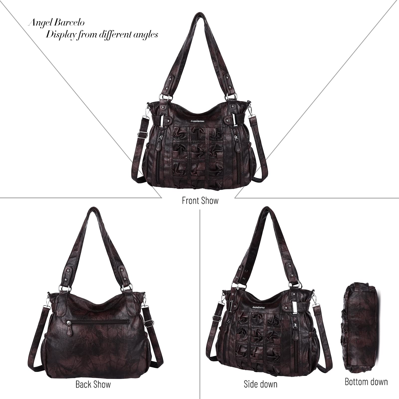 Stylish Angel Barcelo Hobo Purses for Women - Large Fashion Shoulder Bags & Satchel Handbags | Perfect for Work, Travel, and Everyday Use