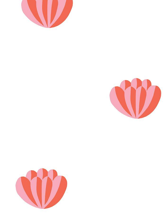 Clare V. 'Lotus' Watermelon Wallpaper - Premium Peel & Stick Wallpaper for Bedroom, Living Room & Nursery Decor