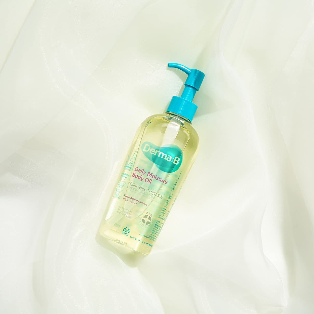 Derma B Daily Moisture Body Oil - 99% Natural Argan & Sweet Almond Oil for Dry Sensitive Skin | Lightweight Long-Lasting Hydration Shower Oil | Peach Scented Skin Care Body Oil 6.78 fl oz (200ml) | Perfect for Post-Shower Hydration & Daily Skin Nourishment