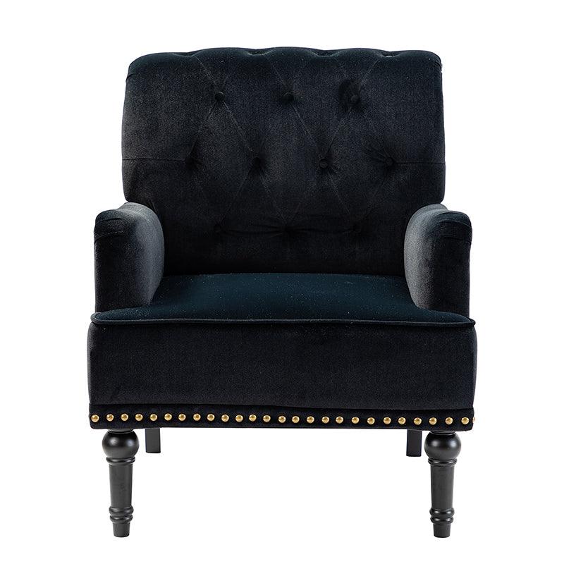 Luxury Constantino Velvet Armchair - Modern Upholstered Accent Chair for Living Room, Bedroom & Office - Soft Velvet Fabric with Sturdy Wooden Legs - Perfect for Home Decor, Relaxing & Reading