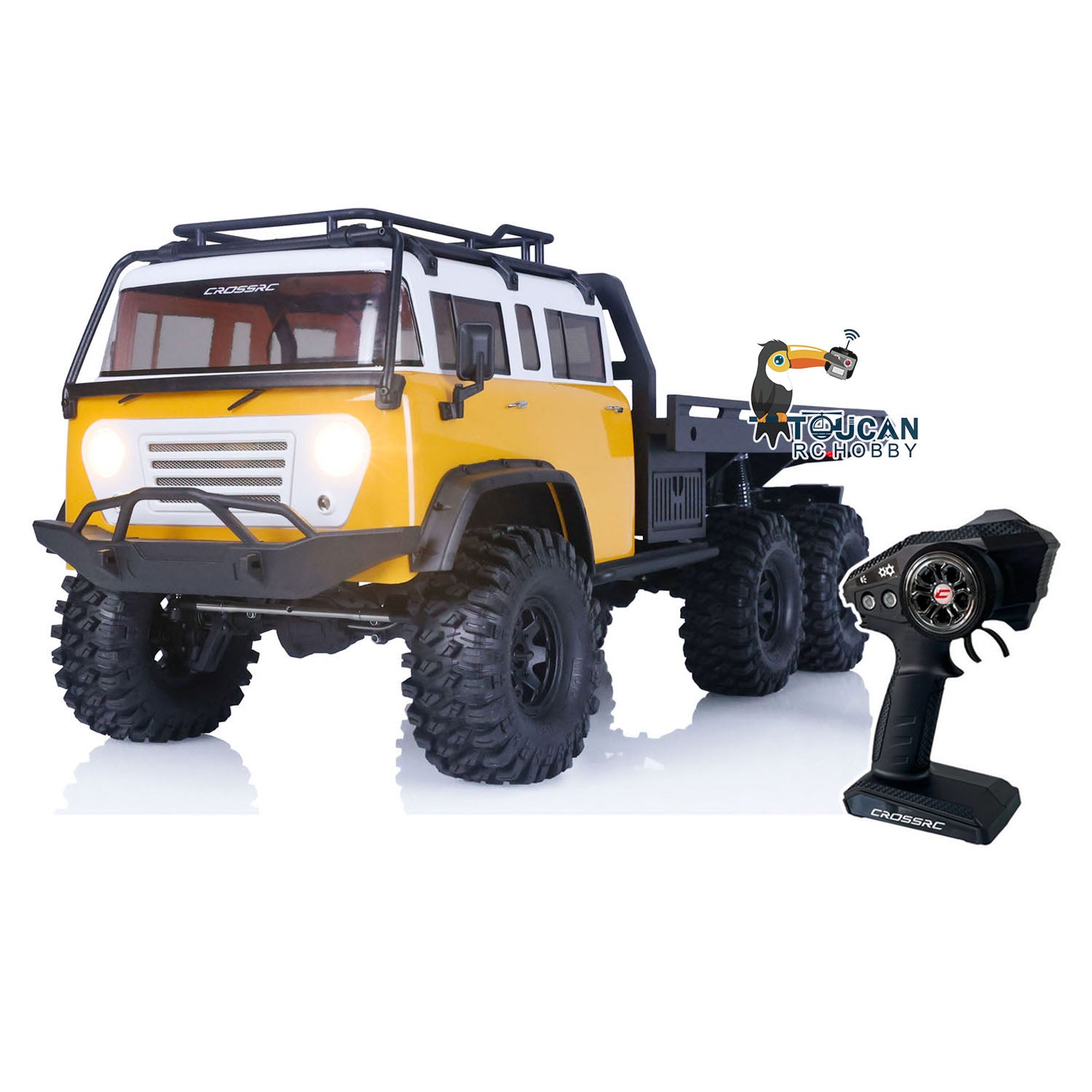 CrossRC JT6 1/10 Scale 6WD RC Crawler Truck - 2.4GHz Remote Control, ESC, Motor & LED Lights - DIY Off-Road Vehicle for Rock Crawling & Trail Adventures