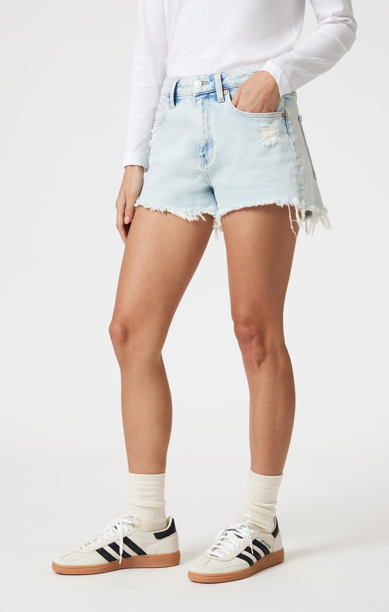 Mavi Rosie Women's High Rise Denim Shorts - Comfortable Boyfriend Fit Jean Shorts for Summer | Casual Outfits, Beach Wear & Street Style Fashion