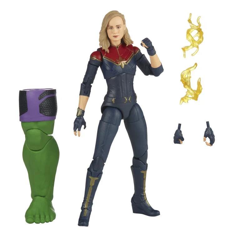 Marvel Legends Captain Marvel Action Figure - The Marvels Movie Collection with Totally Awesome Hulk BAF Piece - Collectible Toy for Display & Superhero Battles